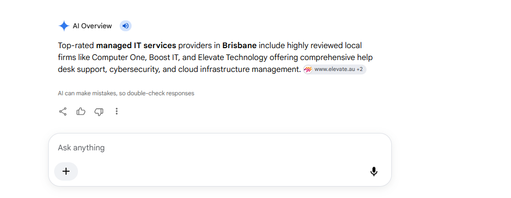 Sponsored Places listing for our client